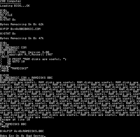Testing the RAM disk