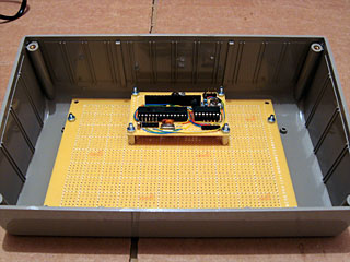 Both circuit boards mounted inside the box