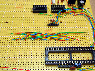 Z80 and SRAM address, data and control buses