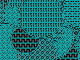 Screenshot of several different fill patterns in the new two-colour mode