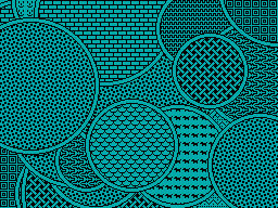 Screenshot of several different fill patterns in the new two-colour mode