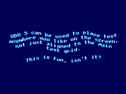 Screenshot showing text drawn in a wavy fashion on the screen