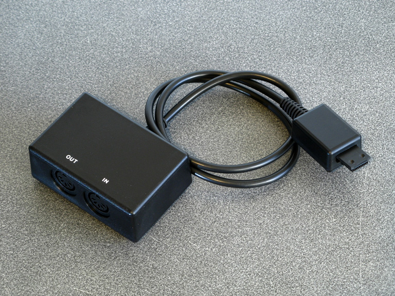 The completed MIDI interface cable/box