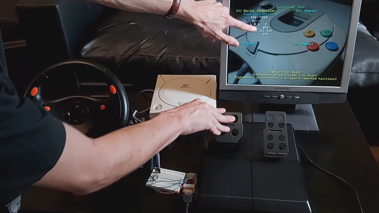 Video thumbnail showing wheel and pedals being tested in the 240p Test Suite