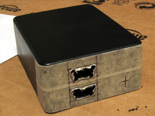 VGA socket holes roughly cut