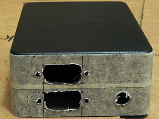 Hole for the power socket drilled