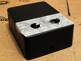 Holes for the control switches cut