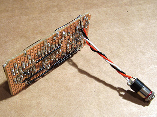 Stereo jack socket soldered to the logic circuit board