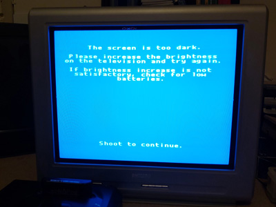 Error message: 'The screen is too dark'