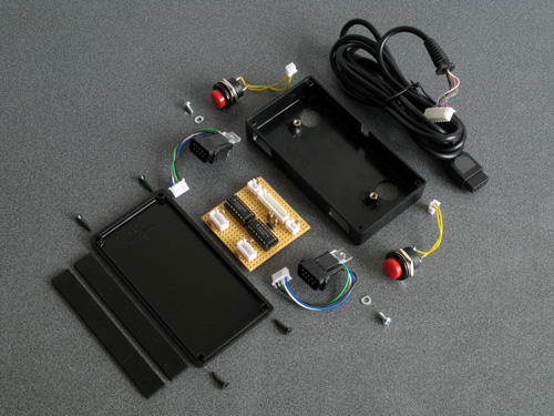 Exploded view of all of the component parts of the adaptor