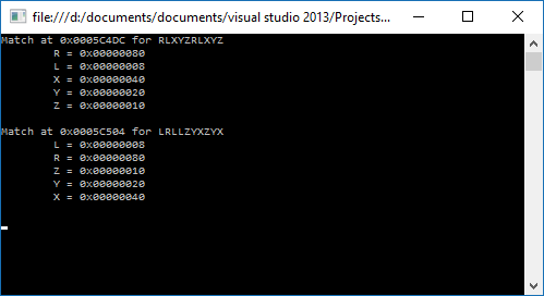 Console program that matched button sequences