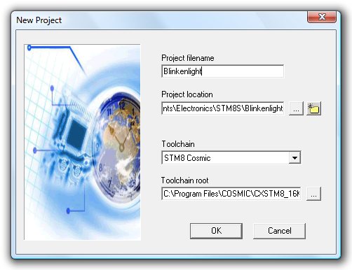 New Project dialog